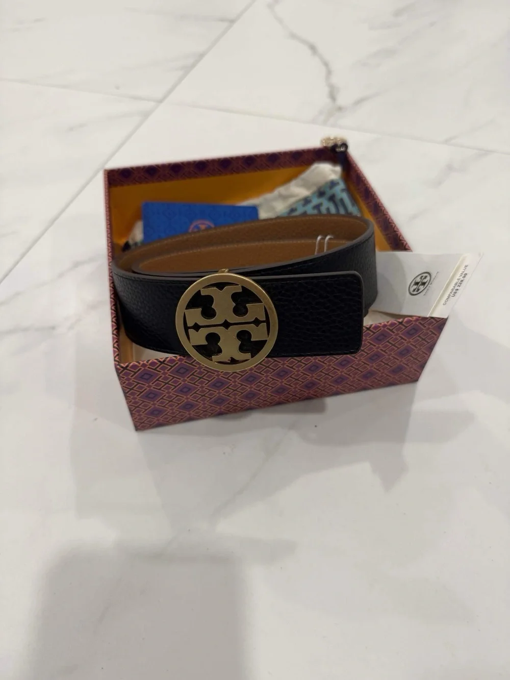 Tory Burch 1.5” Miller Reversible Belt Women's Size Small